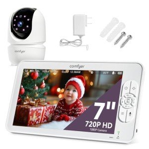 Comfyer 7" HD Baby Monitor with Camera & Audio