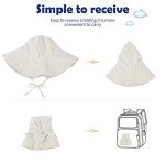 Beige Infant Sun Hat with Wide Brim UPF 50+