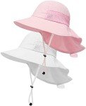 2-Pack Kids Adjustable Sun Hats UPF 50+