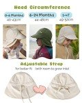 Adjustable UPF 50+ Baby Sun Hat with Neck Flap