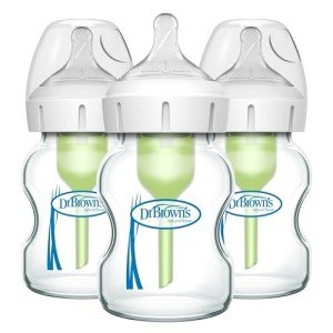 Dr. Brown's Wide-Neck Glass Baby Bottles 3-Pack
