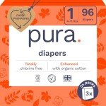 Pura Size 1 Eco-Friendly Organic Cotton Diapers