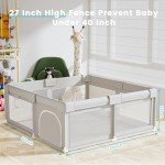 Hiaksedt 50x50 Inch Baby Playpen for Indoor/Outdoor