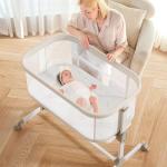Fodoss Baby Bedside Sleeper Bassinet with Wheels