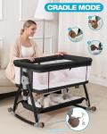 3-in-1 Baby Bassinet with Adjustable Heights and Wheels