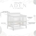 Dream On Me Aden 4-in-1 Mini Crib, White
