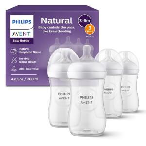 Philips AVENT Clear Baby Bottle, 9oz, 4pk