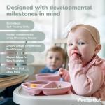 WeeSprout Silicone Suction Plates with Lids - 3 Pack