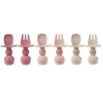 PandaEar Silicone Baby Spoon and Fork Set - Pink