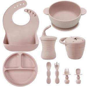PandaEar Silicone Baby Dining Set - 9 Pieces