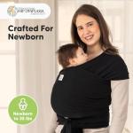 KeaBabies All-in-One Baby Wrap Carrier - Trendy Black