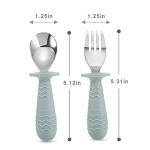 PandaEar Baby Toddler Silicone Stainless Steel Utensils Set
