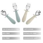 PandaEar Baby Toddler Silicone Stainless Steel Utensils Set