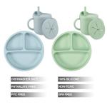 PandaEar Toddler Plates, Sippy Cups & Utensils Set