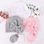 Newborn Girls' Hat and Mittens Set for 0-6 Months
