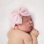 Soft Baby Hat with Big Bow for Newborns