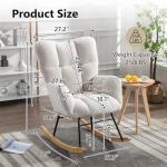 Comfy Teddy Upholstered Rocking Chair for Nursery