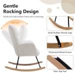 Comfy Teddy Upholstered Rocking Chair for Nursery