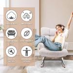 Grey Plush Rocking Chair for Nursery and Living Room