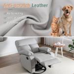 Light Grey Swivel Rocker Recliner for Small Spaces