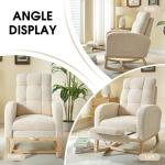 NIOIIKIT Teddy Upholstered Rocking Chair with Footrest