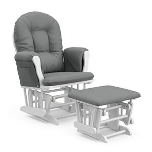 Storkcraft Hoop Glider and Ottoman in Gray