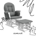 Storkcraft Hoop Glider and Ottoman in Gray