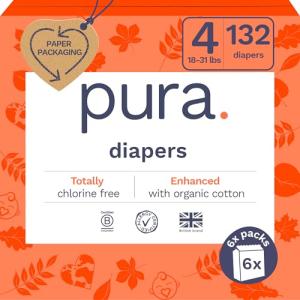 Pura Eco-Friendly Hypoallergenic Size 4 Diapers