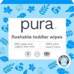 Pura Flushable Toddler Wipes – 100% Plastic Free