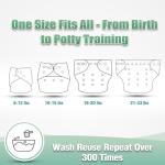 6-Pack Baby Cloth Pocket Diapers + Bamboo Inserts
