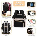 Black Diaper Backpack with Changing Pad - 30L