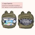 BabbleRoo Waterproof Diaper Bag Backpack - Army Green