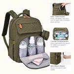 BabbleRoo Waterproof Diaper Bag Backpack - Army Green