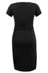 Smallshow Black Ruched Maternity Dress for Moms