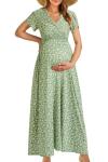 OUGES Floral Summer Maxi Dress for Maternity