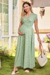 OUGES Floral Summer Maxi Dress for Maternity