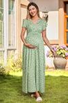 OUGES Floral Summer Maxi Dress for Maternity