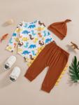 Baby Boy 3-Piece Outfit Set with Hat