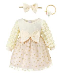 Baby Girl Flower Dress with Headband for Events