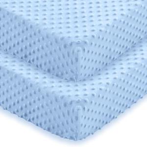 Entisn Baby Crib Sheets 2 Pack - Baby Blue
