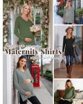 3 Pack Women's Maternity Fleece Lined Long Sleeve Tees