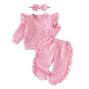 Baby Girl Ruffled Sweatshirt and Pants Set