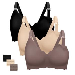 3 Pack Seamless Nursing Bras for Breastfeeding