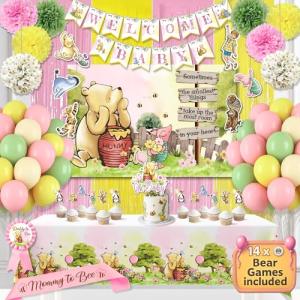 Winnie the Pooh Pink Baby Shower Decorations Set