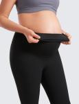 Womens Butterluxe Maternity Leggings Over Belly 25" Black