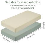 GUNTAIL 2-Pack Fitted Baby Crib Sheets