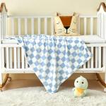 Yurhap Ultra Soft Checkered Baby Blanket, Blue