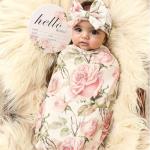 Baby Flower Swaddle and Headband Set