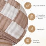 Ultra Soft Muslin Baby Blanket Set - Coffee Checkered