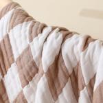Ultra Soft Muslin Baby Blanket Set - Coffee Checkered